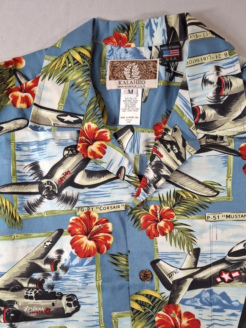 Kalaheo WWII Military Aviation Aloha Shirt